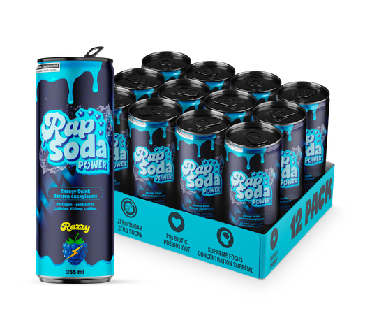 Rap Soda Power Razzy – Blue Raspberry – 355 ml – Pack de 6